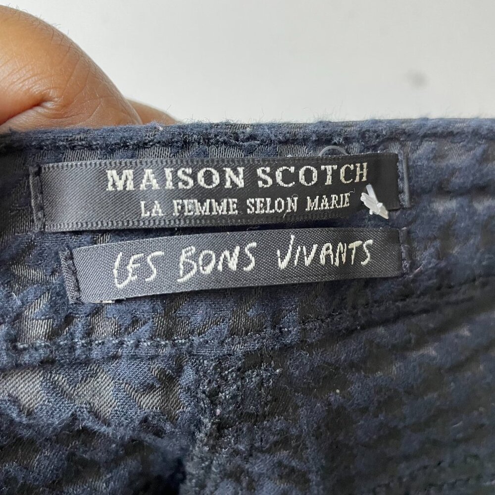 Maison Scotch Jeans Skinny Fit Houndstooth Textured Durable Fabric Black‎ W 27 - Picture 3 of 12